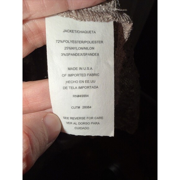 R&M Richards Evening Cardigan Jacket Women Plus 20W Gold Cream Sequin Party Glam - Picture 12 of 14